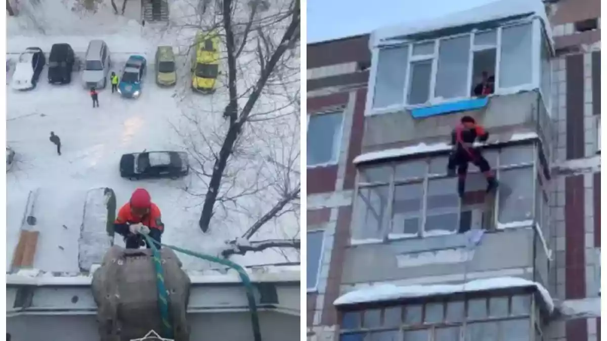 Елордалық жасөспірім балконда қамалып қалған әйелді құтқарды