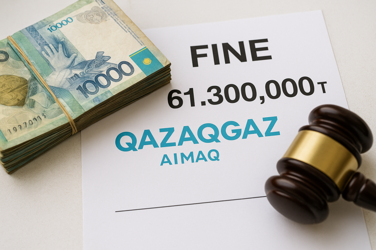 «QazaqGaz Aimaq»  филиалы 61,3 млн теңге айыппұл төледі