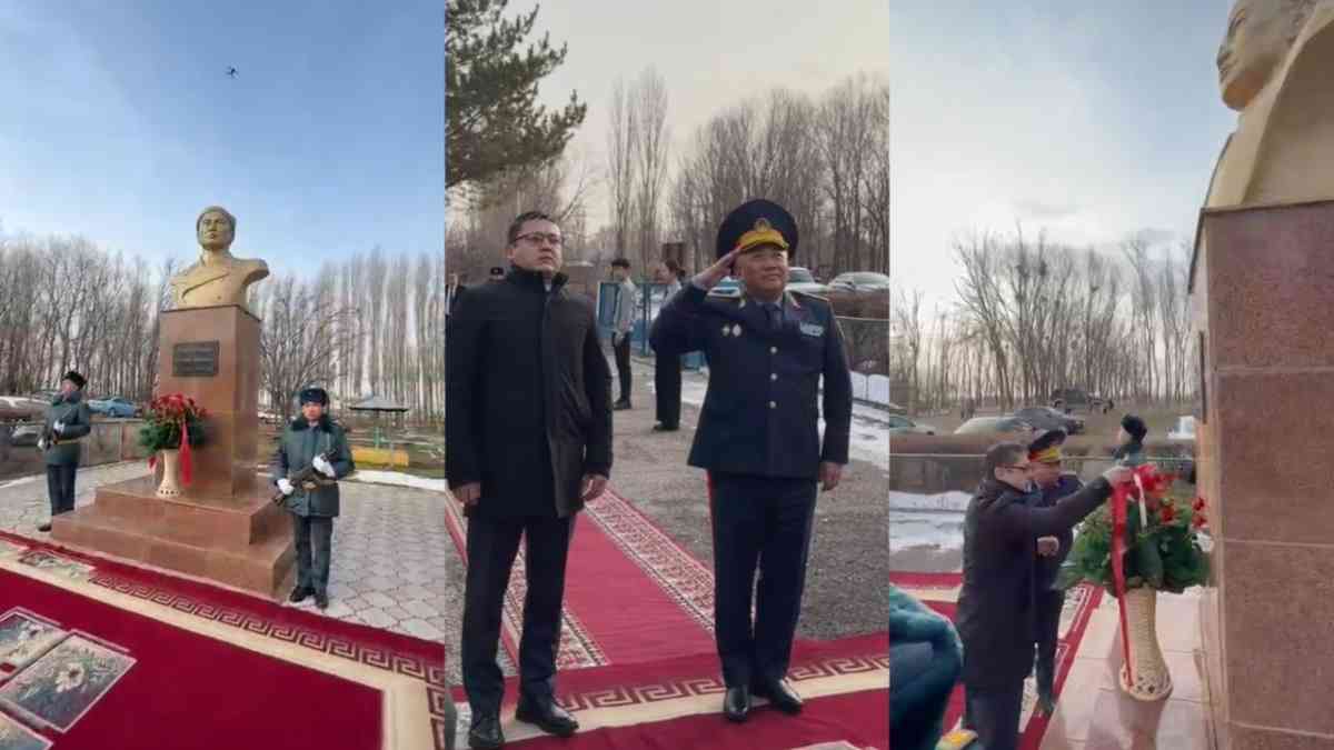 Жуалыдағы жұмыс сапары: Жамбыл облысы ПД бастығы Бауыржан Момышұлының рухына тағзым етті